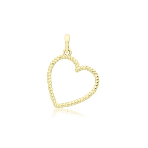 9ct Gold Twisted Heart Pendant 
