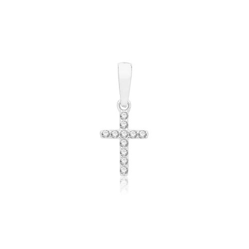 9ct Gold Cz Cross Pendant 