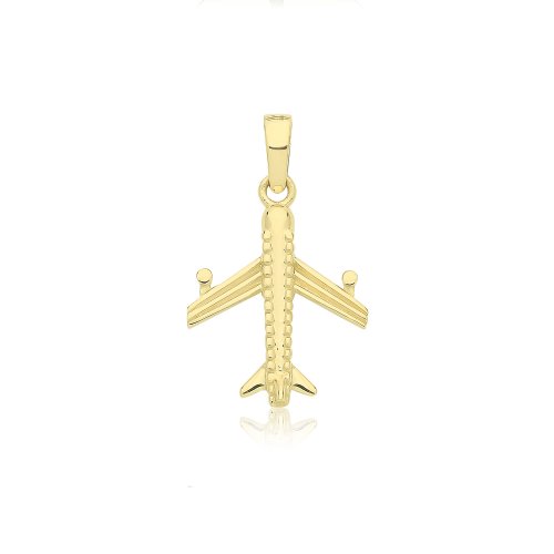 9ct Gold Plane Pendant 