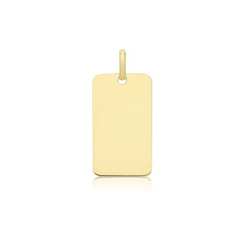 9ct Gold Plain Rectangle Pendant 