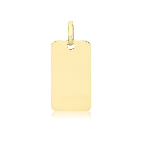 9ct Gold Plain Rectangle Pendant 
