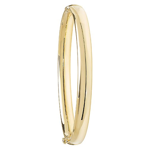 9ct Gold Tube Hinged Bangle 