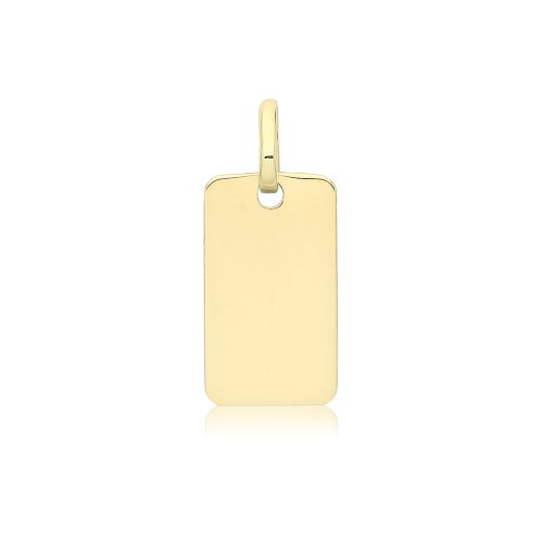 9ct Gold Plain Rectangle Pendant 