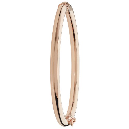 9ct Rose Gold Plain Hinged Bangle 