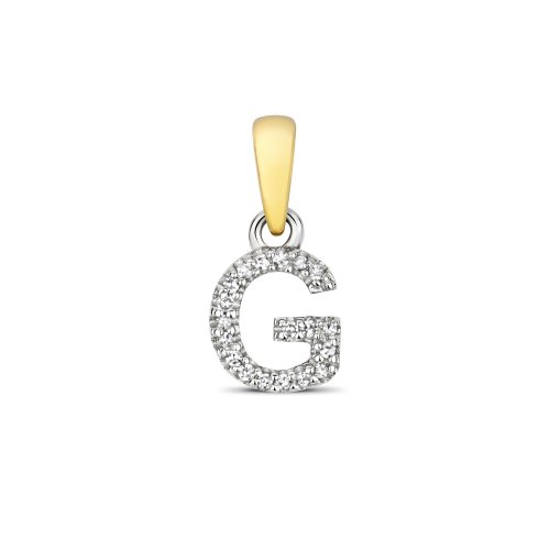 Diamond Initial Pendant In 9ct Gold 