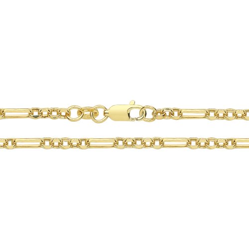 9ct Gold Belcher Figaro Hollow Chain 