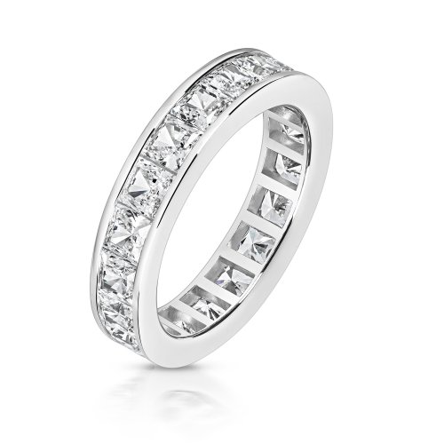Princess Cut Channel Set Stones Full Eternity Band LRG0036