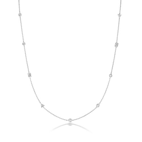 Fancy Shape Diamond By Yard Style Necklet LNG0003