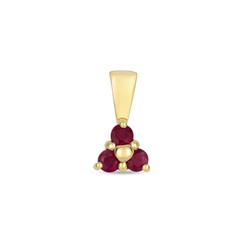 Ruby 3 Stone Pendant In 9ct Gold 