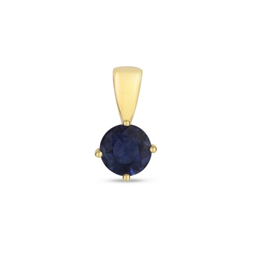 Sapphire Round Claw Set Pendant In 9ct Gold 
