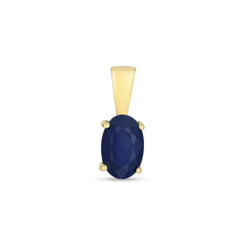 Sapphire Oval Claw Set Pendant In 9ct Gold 