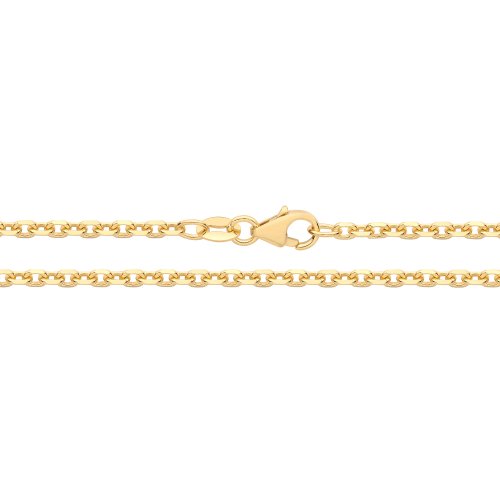 9ct Yellow Gold Fine Solid D/c Rolo Chain 