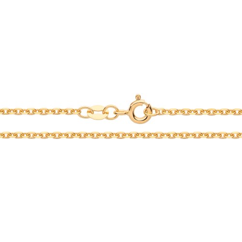 9ct Yellow Gold Fine Solid D/c Rolo Chain 