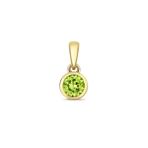 Peridot Rubover Pendant In 9ct Gold 