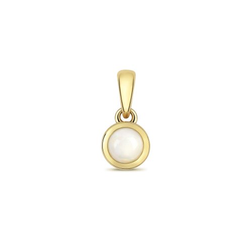 Opal Rubover Pendant In 9ct Gold 