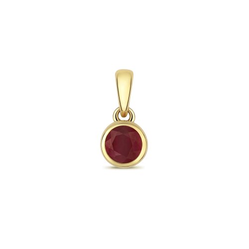 Ruby Rubover Pendant In 9ct Gold 