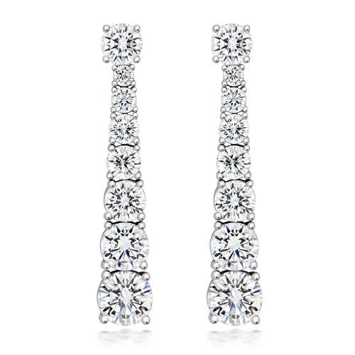 Round Claw Set Graduated With Detachable Stud Element Drop Earrings LEG0050