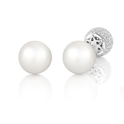 Pear With Pave Set Set Ball Stud Earrings LEG0080