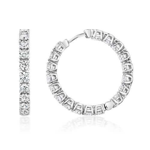 Round Full Claw Set Hoop Earrings LEG0091