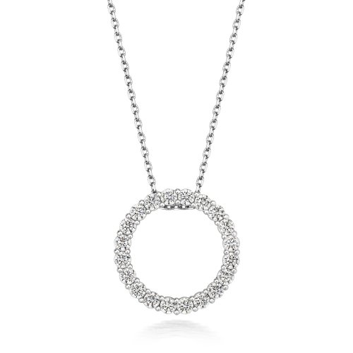 Round Claw Set Circle Sillouette Pendant And Run Through Chain LPG0017