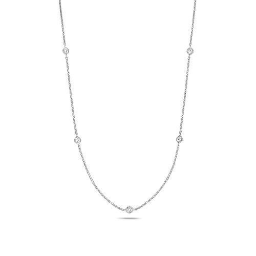 Diamond Necklace In 9ct White Gold 