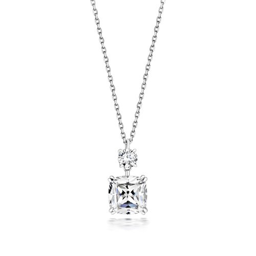 Round And Cushion Cut Classic Pendant On Running Chain LPG0021