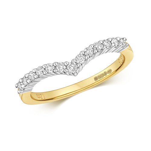 Diamond Claw Set Wishbone Ring In 9ct Gold 