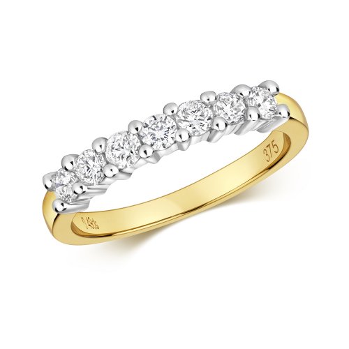 Diamond 7 Stone Eternity Ring In 9ct Gold 