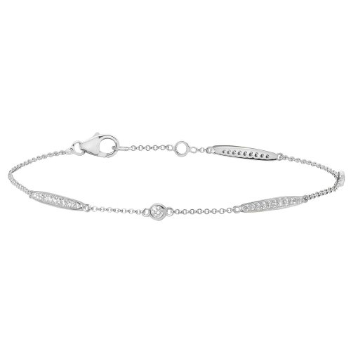 Diamond Rubover And Pave Set Bracelet In 18ct White Gold 