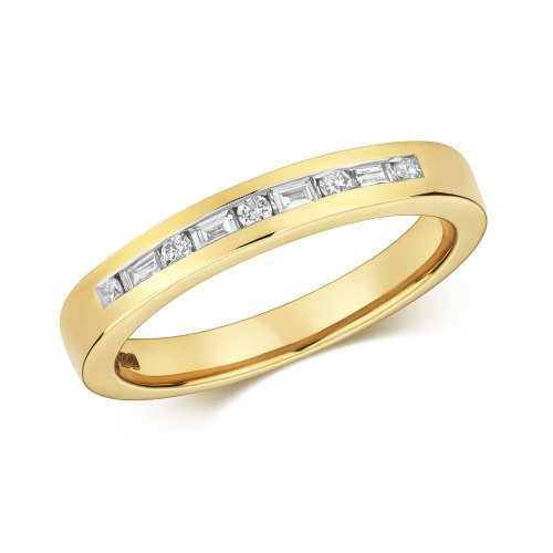 Diamond Eternity Ring Set With Round And Baguette Stones In 9ct Gold 