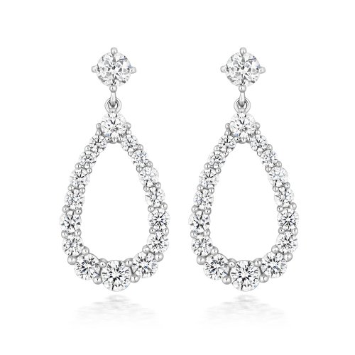 Pear Shape Shared Claw Silhouette Drop Earrings LEG0114
