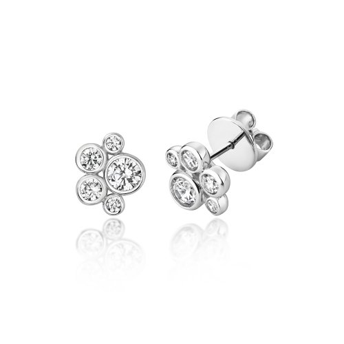 5 Stone Rubover Stud Earrings LEG0134