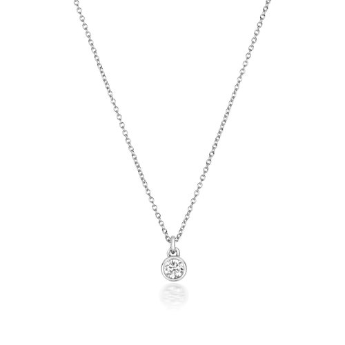 Diamond Rubover Necklace In 18ct White Gold 