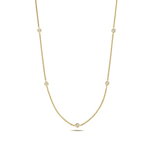 Diamond Rubover Necklace In 18ct Gold 