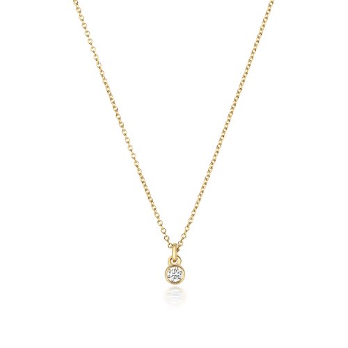 Diamond Rubover Necklace In 18ct Gold 