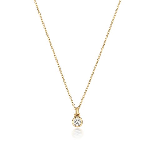 Diamond Rubover Necklace In 18ct Gold 