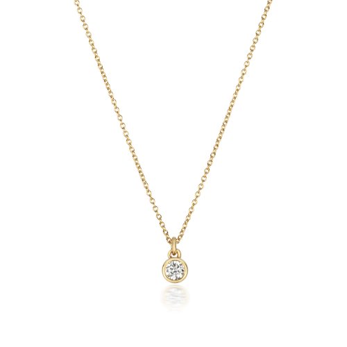 Diamond Rubover Necklace In 18ct Gold 