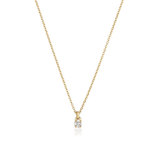 Diamond 4 Claw Necklace In 18 Ct Gold 