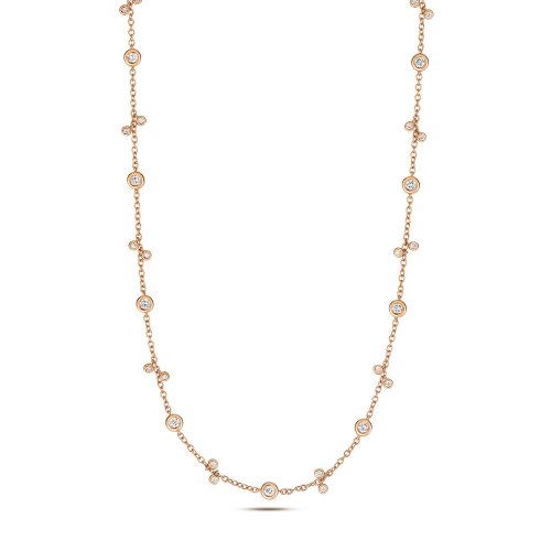 Diamond Necklace In 18ct Rose Gold 