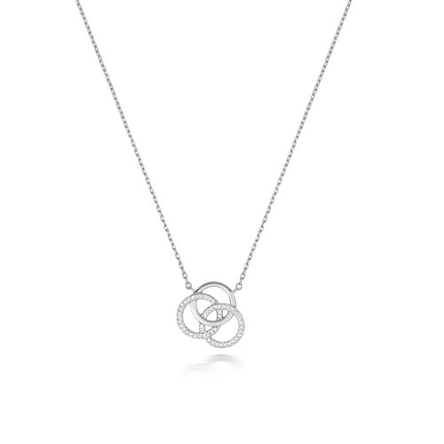 Diamond Necklace In 9ct White Gold 