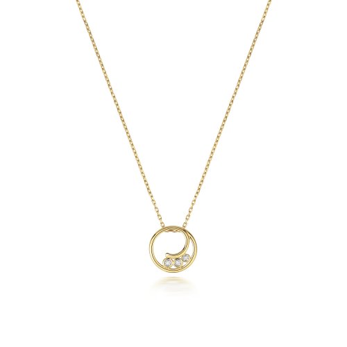 Diamond Necklace In 9ct Gold 