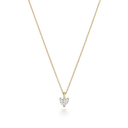 Diamond Heart Shape Necklace In 18ct Gold 