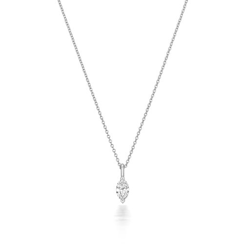 Diamond Marquise Cut Necklace In 18ct White Gold 