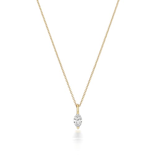 Diamond Marquise Cut Necklace In 18ct Gold 