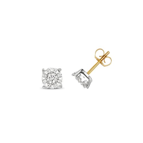Diamond Brilliant Range Studs In 9ct Gold 