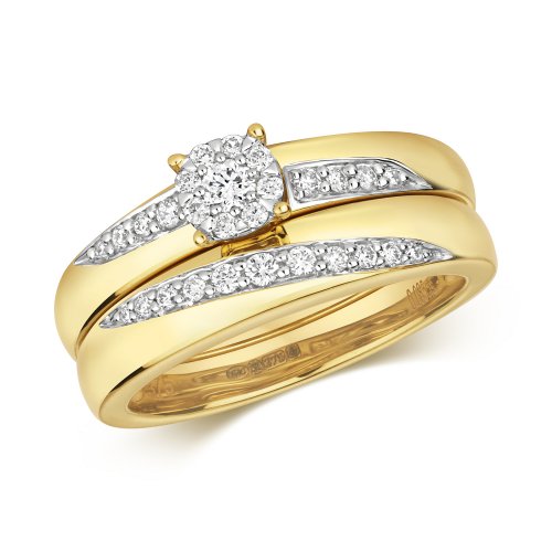 Diamond Brilliant Bridal Set In 9ct Gold 
