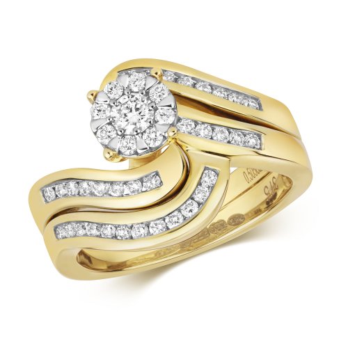 Diamond Brilliant Crossover Bridal Set In 9ct Gold 