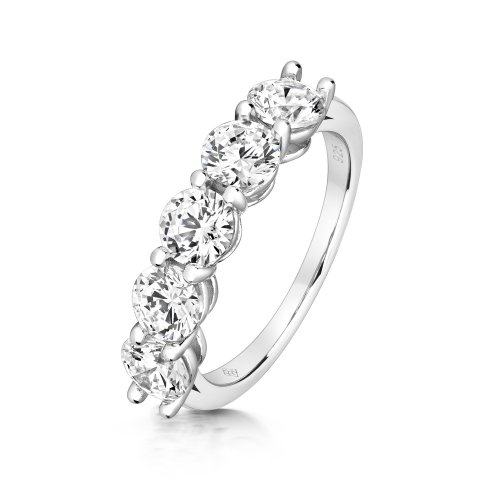 Round 5 Stone Half Eternity Ring LRG0064