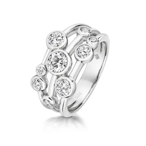 9 Stone Rubover Ring LRG0066