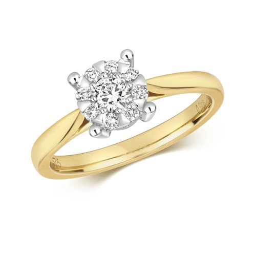 Diamond Brilliant Set Engagement Ring In 9ct Gold 